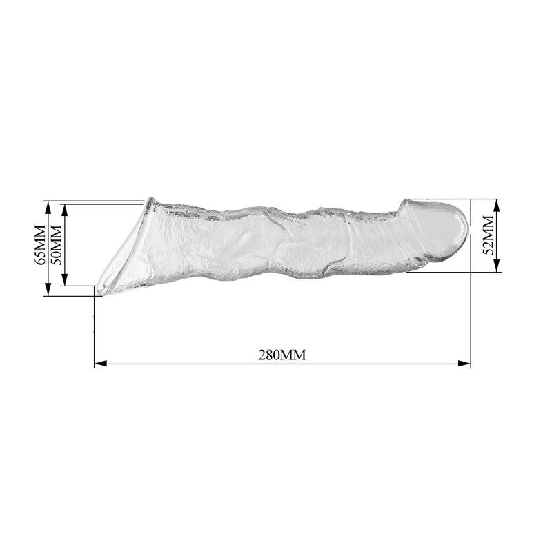 PRETTY LOVE FUNDA EXTENSORA PARA PENE AJUSTABLE 28 CM Ø 45 CM COLOR TRANSPARENTE