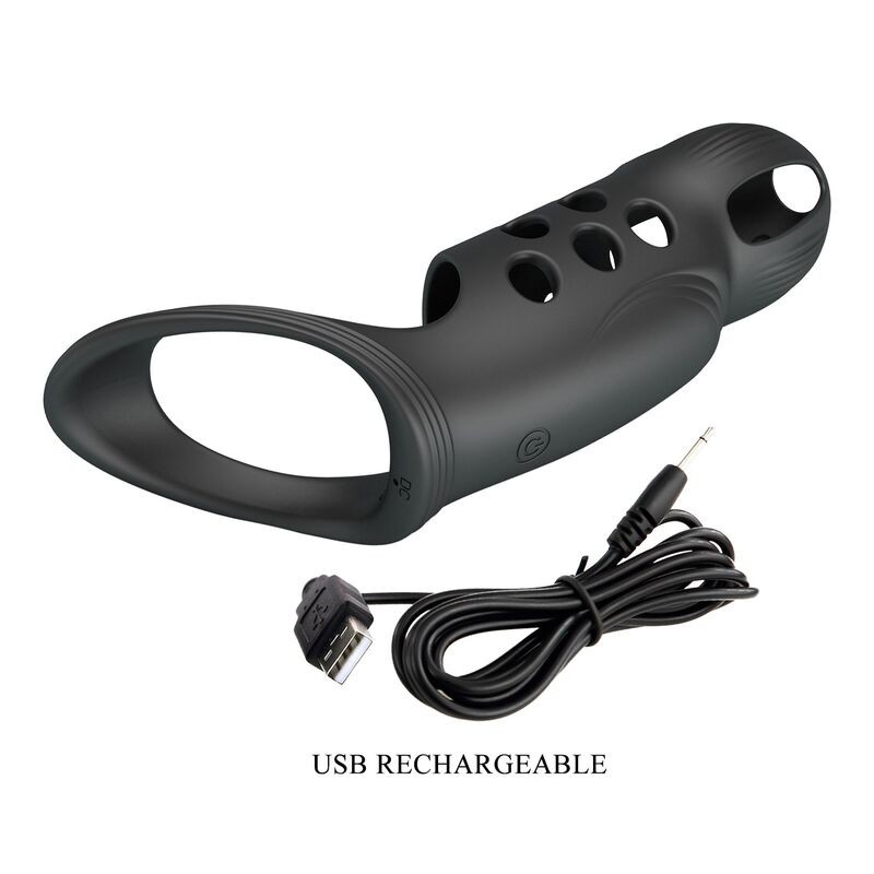 PRETTY LOVE CRAIG ANILLO PARA PENE VIBRADOR RECARGABLE NEGRO