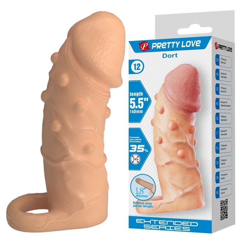 PRETTY LOVE DORT FUNDA PARA PENE EXTENSORA 14 CM Ø 4 CM COLOR NATURAL