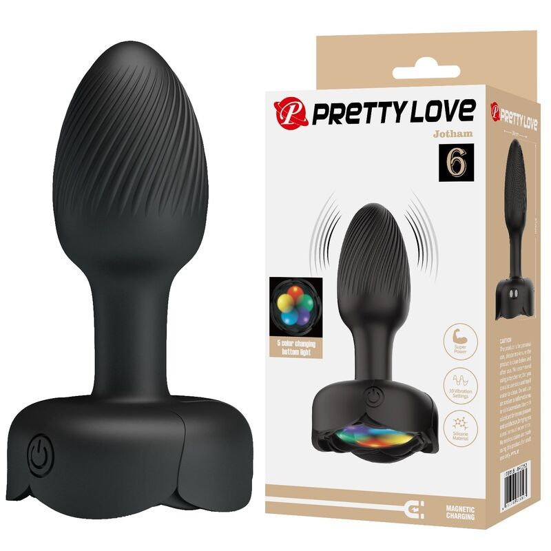 PRETTY LOVE PLUG ANAL VIBRADOR 10 MODOS RECARGABLE NEGRO