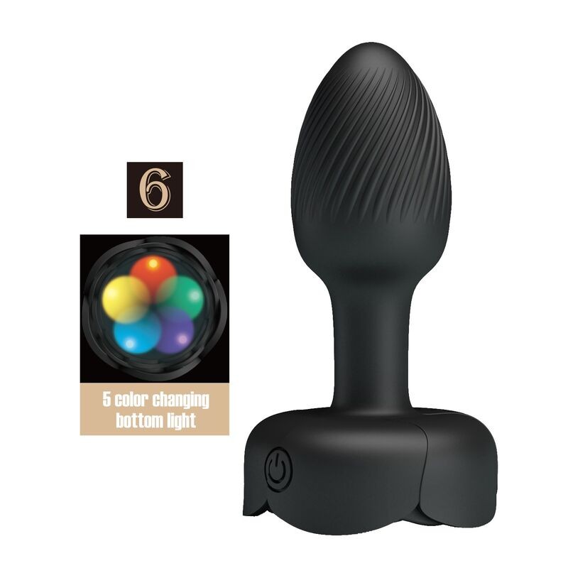 PRETTY LOVE PLUG ANAL VIBRADOR 10 MODOS RECARGABLE NEGRO