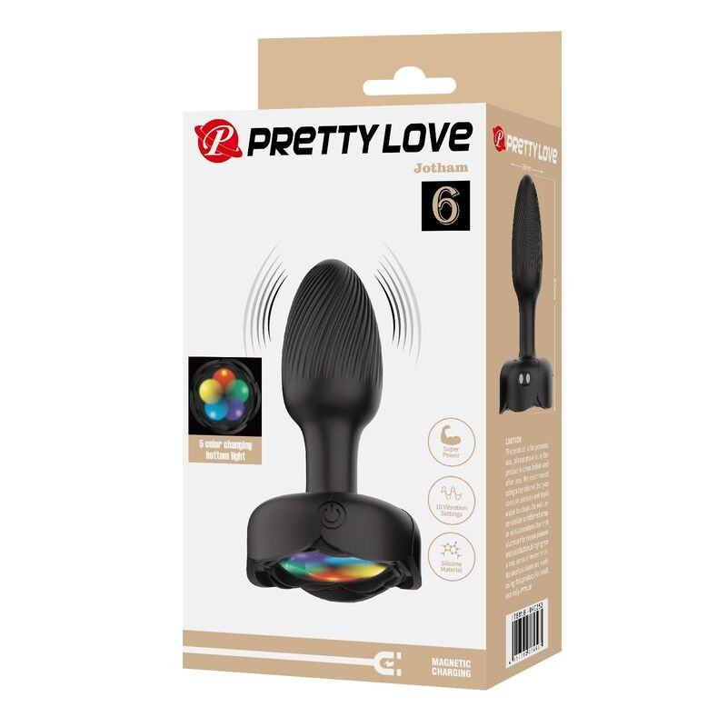 PRETTY LOVE PLUG ANAL VIBRADOR 10 MODOS RECARGABLE NEGRO