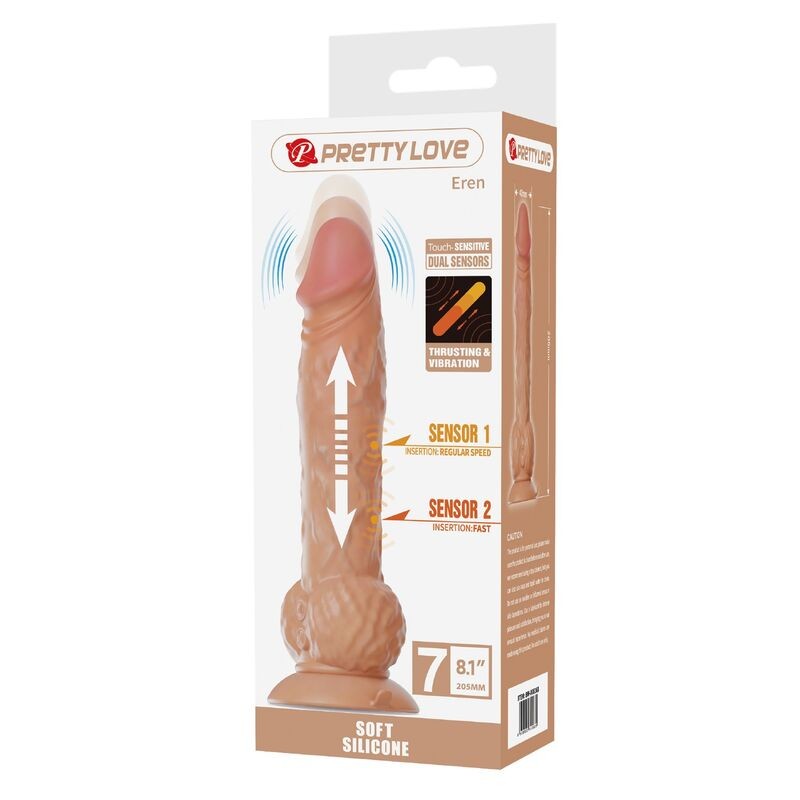 PRETTY LOVE EREN DILDO VIBRADOR CON EMPUJE 205 CM Ø 45 CM COLOR NATURAL