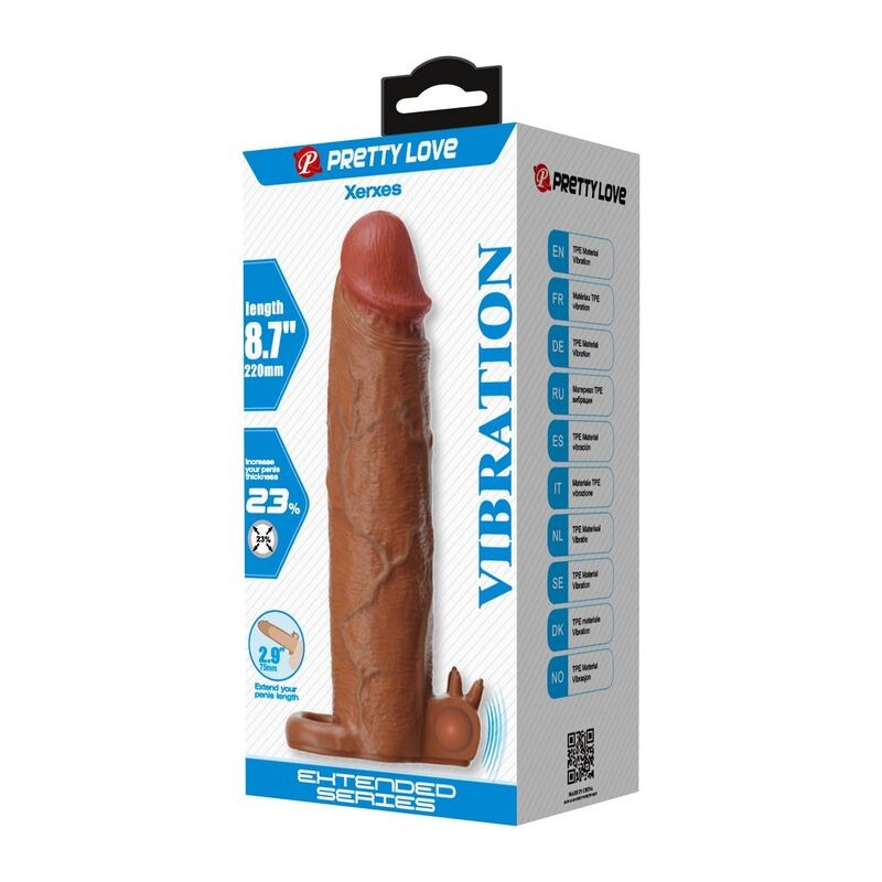 PRETTY LOVE XERXES FUNDA PARA PENE VIBRADORA 22 CM Ø 45 CM COLOR MARRoN
