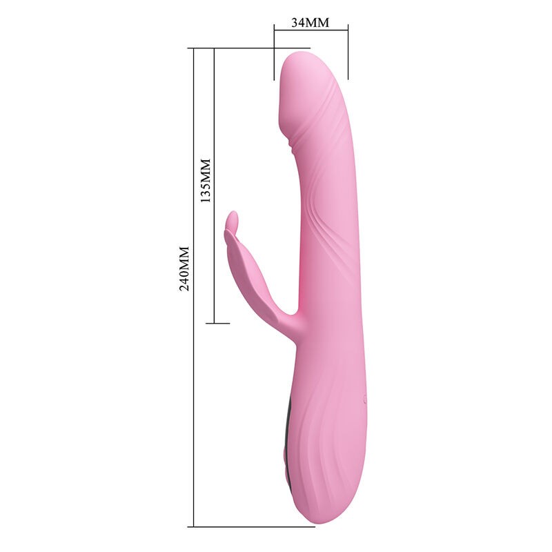 PRETTY LOVE BELLA VIBRADOR RABBIT CON ESTIMULACIoN MARIPOSA Y LED ROSA