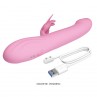 PRETTY LOVE BELLA VIBRADOR RABBIT CON ESTIMULACIoN MARIPOSA Y LED ROSA