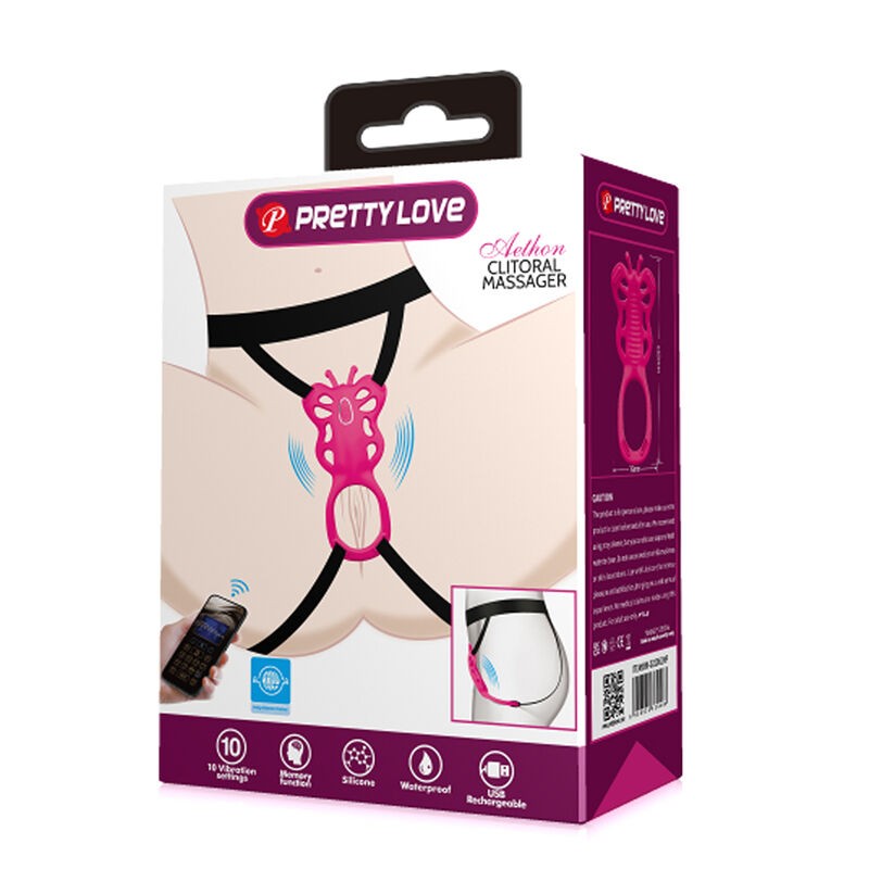 PRETTY LOVE BUTTERFLY MASAJEADOR TANGA APP CONTROL ROSA