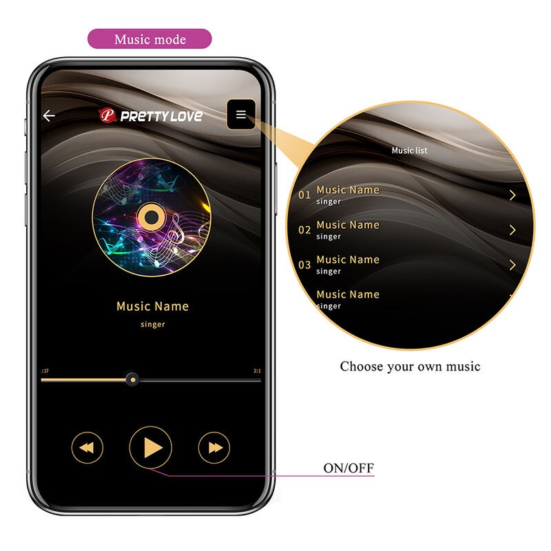PRETTY LOVE HAZELYNN MASAJEADOR APP CONTROL 12 FUNCIONES ROSA