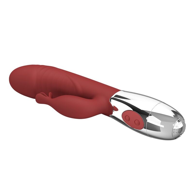 PRETTY LOVE VIBRADOR RABBIT ROSEWOOD 30 FUNCIONES RECARGABLE USB ROJO