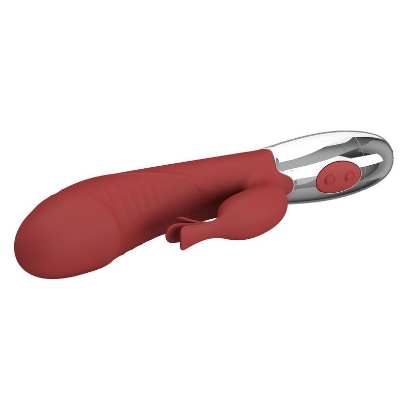 PRETTY LOVE VIBRADOR RABBIT ROSEWOOD 30 FUNCIONES RECARGABLE USB ROJO