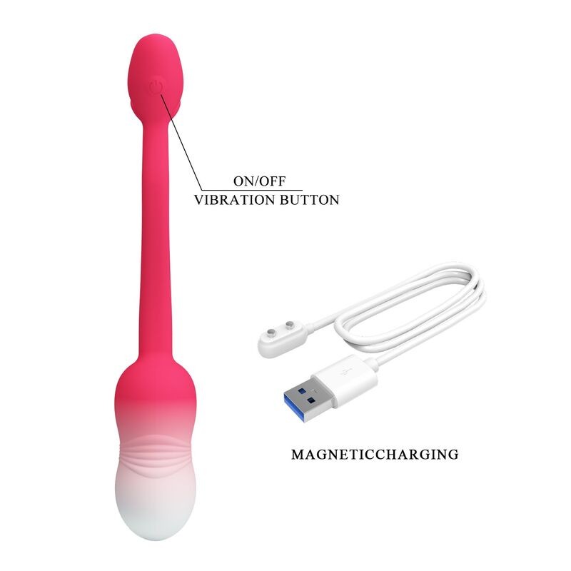PRETTY LOVE HUEVO VIBRADOR PULSEN CONTROL APP 12 FUNCIONES RECARGABLE USB ROSA