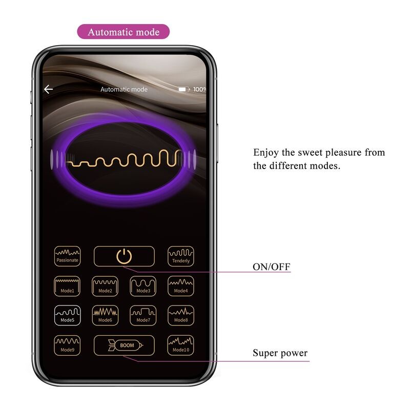 PRETTY LOVE HUEVO VIBRADOR PULSEN CONTROL APP 12 FUNCIONES RECARGABLE USB ROSA