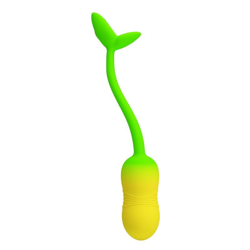 PRETTY LOVE HUEVO VIBRADOR PULSEN CONTROL APP 12 FUNCIONES RECARGABLE USB VERDE AMARILLO