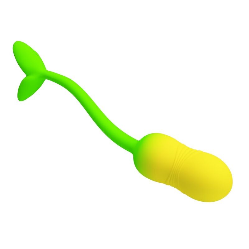 PRETTY LOVE HUEVO VIBRADOR PULSEN CONTROL APP 12 FUNCIONES RECARGABLE USB VERDE AMARILLO