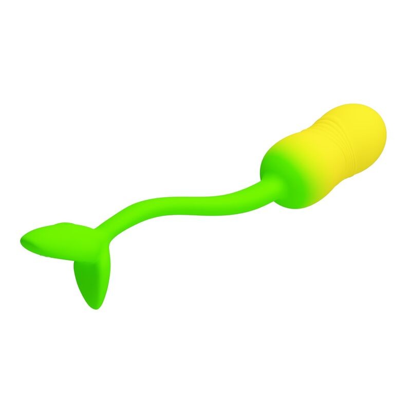 PRETTY LOVE HUEVO VIBRADOR PULSEN CONTROL APP 12 FUNCIONES RECARGABLE USB VERDE AMARILLO