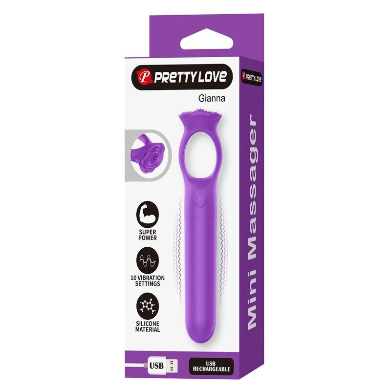 PRETTY LOVE GIANA MINI MASAJEADOR VIBRADOR RECARGABLE MORADO