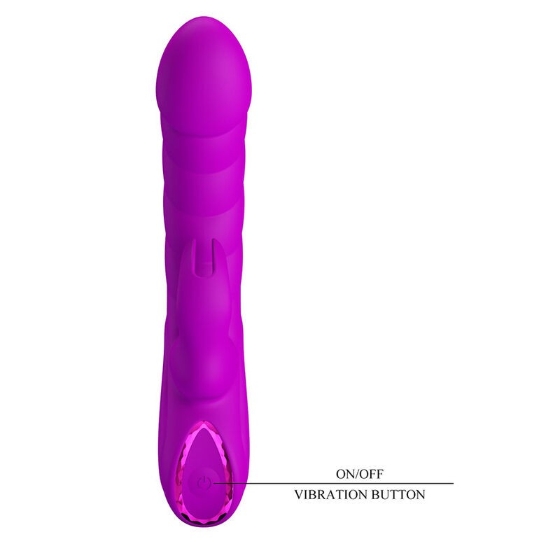 PRETTY LOVE MONICA VIBRADOR DOBLE ESTIMULACIoN PARA PUNTO G Y CLiTORIS RECARGABLE MORADO