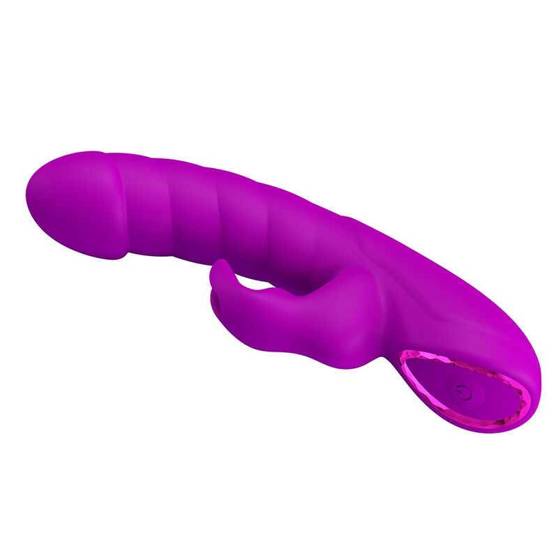 PRETTY LOVE MONICA VIBRADOR DOBLE ESTIMULACIoN PARA PUNTO G Y CLiTORIS RECARGABLE MORADO