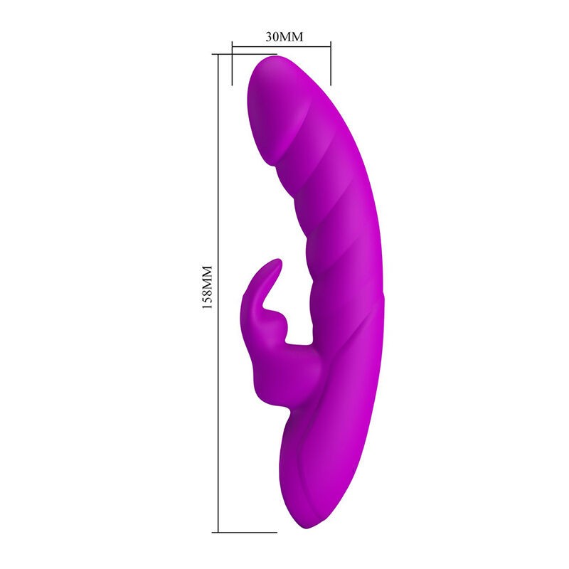 PRETTY LOVE MONICA VIBRADOR DOBLE ESTIMULACIoN PARA PUNTO G Y CLiTORIS RECARGABLE MORADO