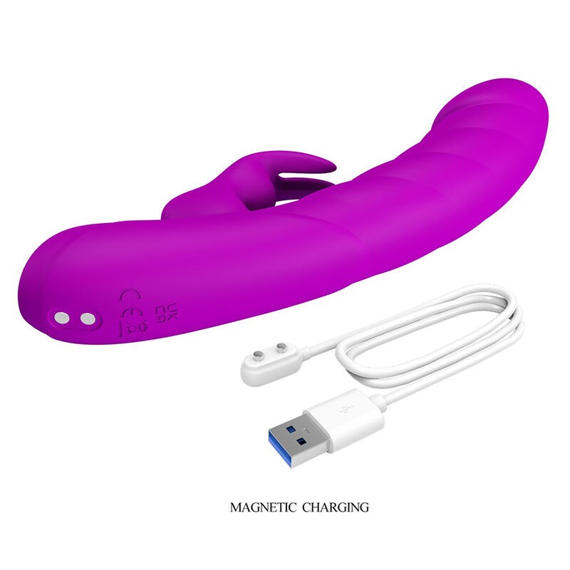 PRETTY LOVE MONICA VIBRADOR DOBLE ESTIMULACIoN PARA PUNTO G Y CLiTORIS RECARGABLE MORADO