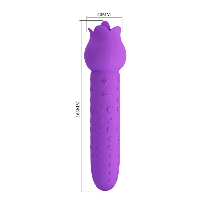 PRETTY LOVE DANNELL VIBRADOR CON ESTIMULACIoN ORAL Y CLITORAL RECARGABLE MORADO