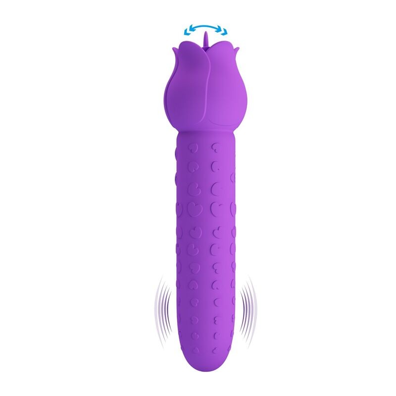 PRETTY LOVE DANNELL VIBRADOR CON ESTIMULACIoN ORAL Y CLITORAL RECARGABLE MORADO