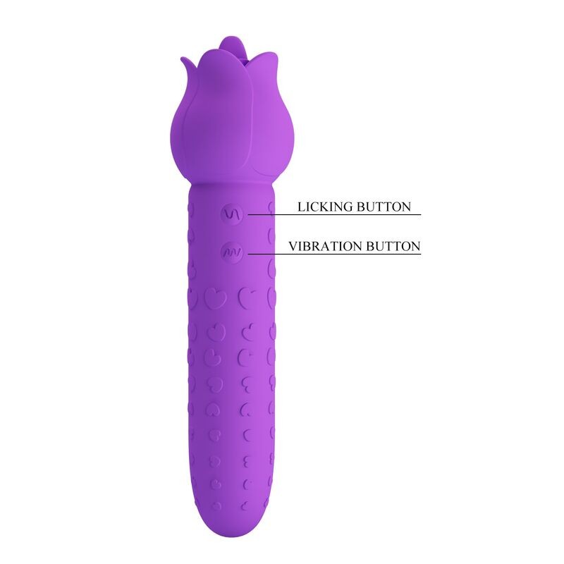 PRETTY LOVE DANNELL VIBRADOR CON ESTIMULACIoN ORAL Y CLITORAL RECARGABLE MORADO