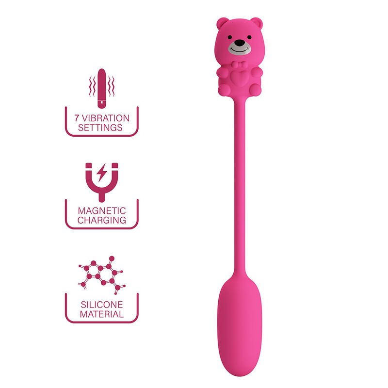 PRETTY LOVE OLSON HUEVO VIBRADOR CON MANDO POR CABLE RECARGABLE ROSA