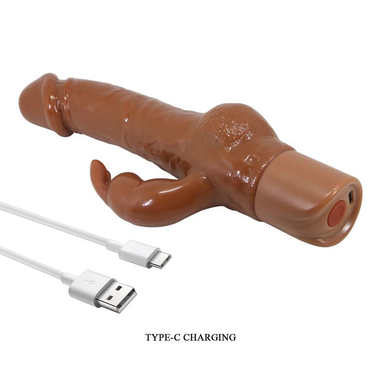 PRETTY LOVE ELLISON VIBRADOR RABBIT REALiSTICO 226 CM Ø 42 CM COLOR MARRoN