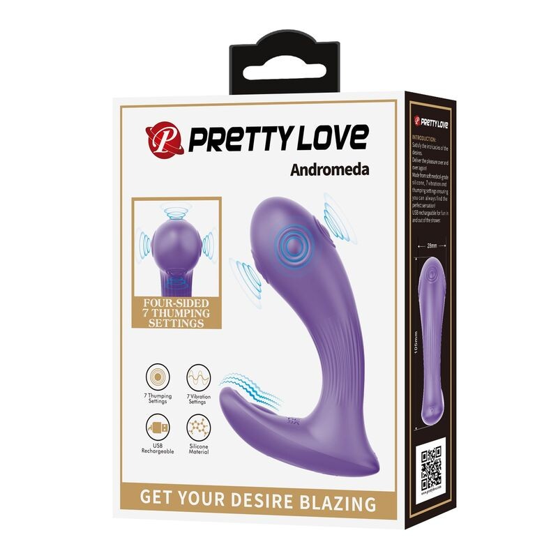 PRETTY LOVE ANDROMEDA VIBRADOR DE DOBLE ESTIMULACIoN RECARGABLE MORADO
