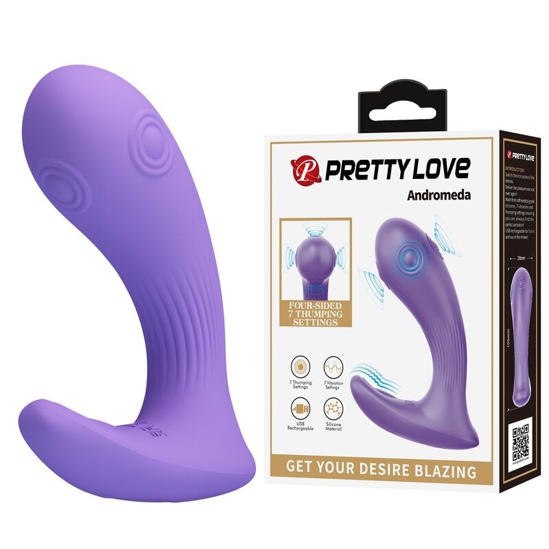 PRETTY LOVE ANDROMEDA VIBRADOR DE DOBLE ESTIMULACIoN RECARGABLE MORADO