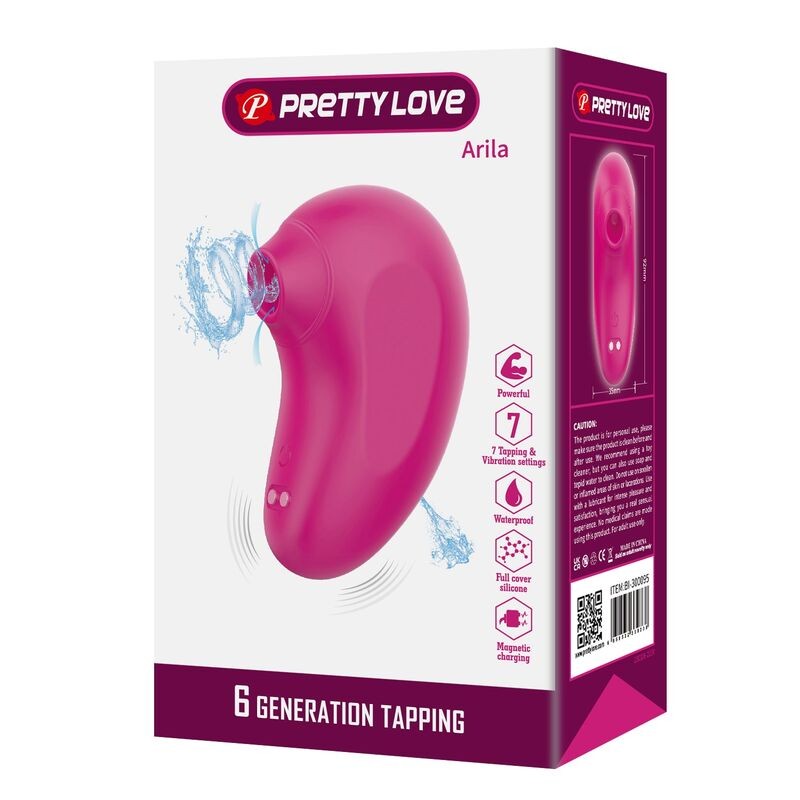 PRETTY LOVE ARILA SUCCIONADOR DE CLiTORIS CON VIBRACIoN RECARGABLE ROSA