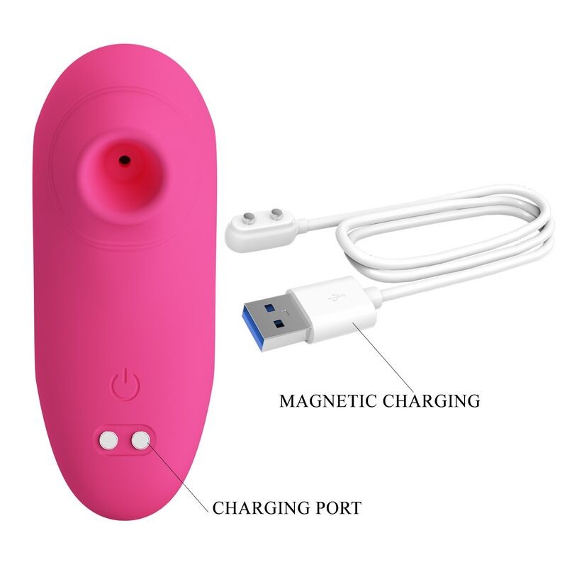 PRETTY LOVE ARILA SUCCIONADOR DE CLiTORIS CON VIBRACIoN RECARGABLE ROSA