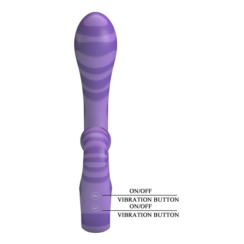 PRETTY LOVE SUMMER VIBRADOR DOBLE CON ASA 19 CM Ø 35 CM MORADO