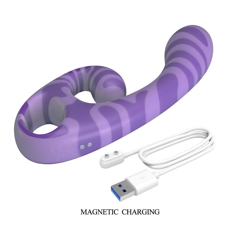 PRETTY LOVE SUMMER VIBRADOR DOBLE CON ASA 19 CM Ø 35 CM MORADO