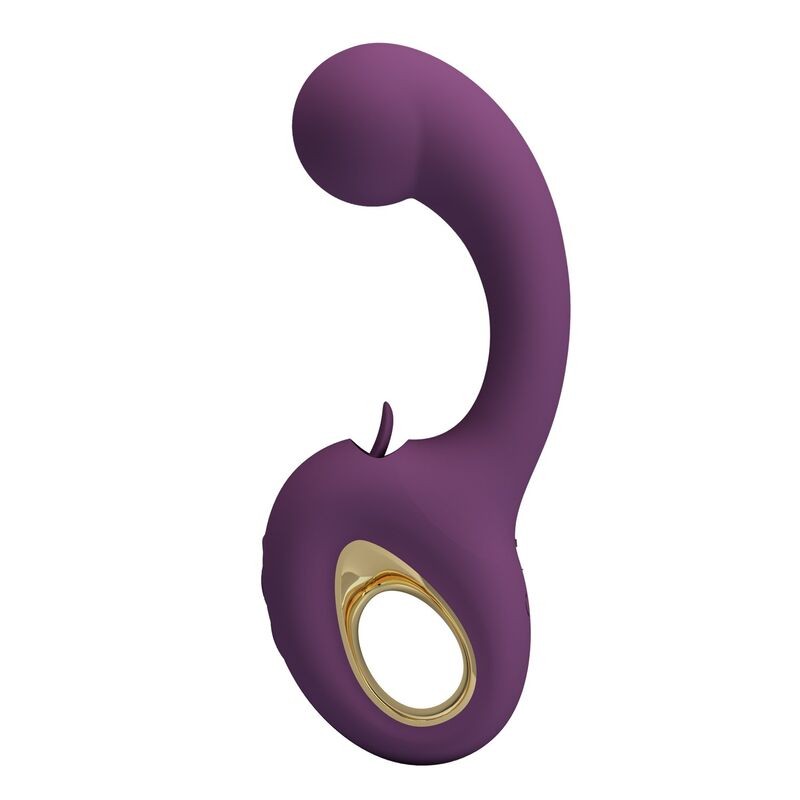 PRETTY LOVE BRYNNLEE VIBRADOR CON ESTIMULADOR ORAL RECARGABLE 10 VIBRACIONES Y 5 FUNCIONES DE LAMIDO MORADO