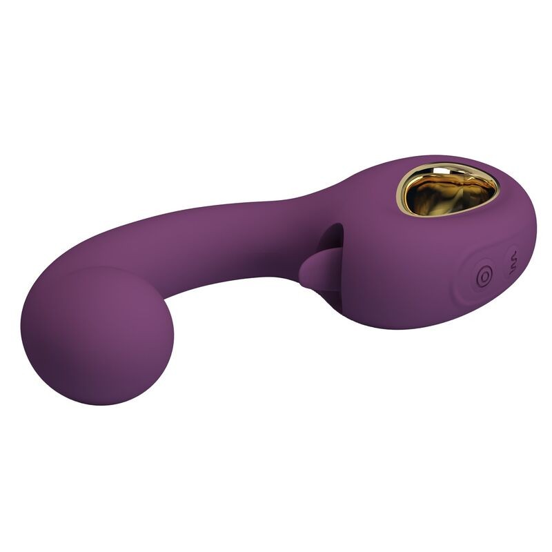 PRETTY LOVE BRYNNLEE VIBRADOR CON ESTIMULADOR ORAL RECARGABLE 10 VIBRACIONES Y 5 FUNCIONES DE LAMIDO MORADO