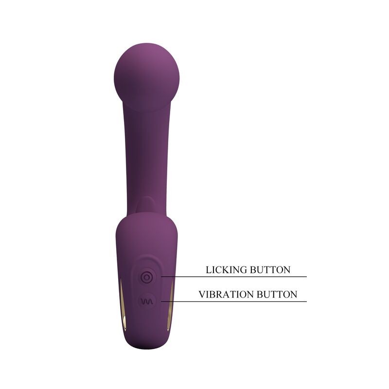 PRETTY LOVE BRYNNLEE VIBRADOR CON ESTIMULADOR ORAL RECARGABLE 10 VIBRACIONES Y 5 FUNCIONES DE LAMIDO MORADO