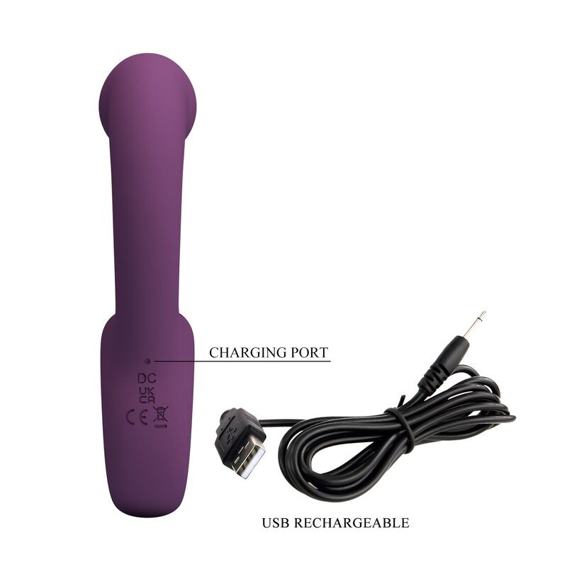 PRETTY LOVE BRYNNLEE VIBRADOR CON ESTIMULADOR ORAL RECARGABLE 10 VIBRACIONES Y 5 FUNCIONES DE LAMIDO MORADO