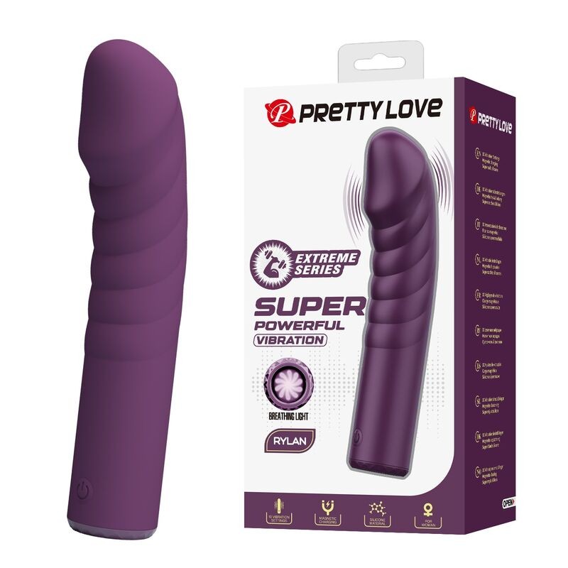 PRETTY LOVE RYLAND VIBRADOR RECARGABLE 10 FUNCIONES MORADO