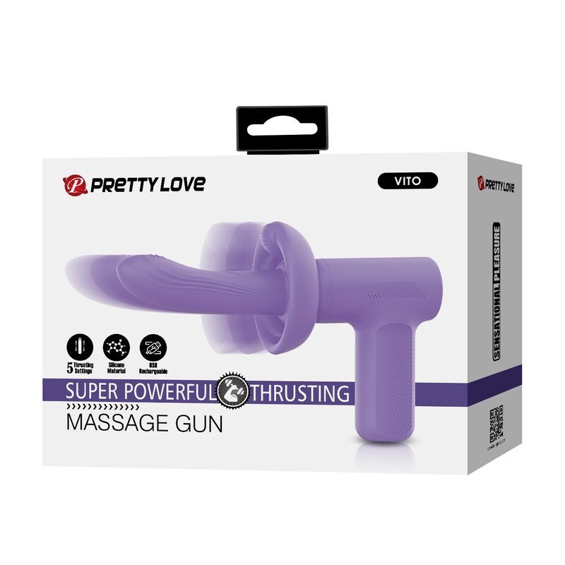PRETTY LOVE VITO PISTOLA DE MASAJE CON EMPUJE 5 MODOS MORADO