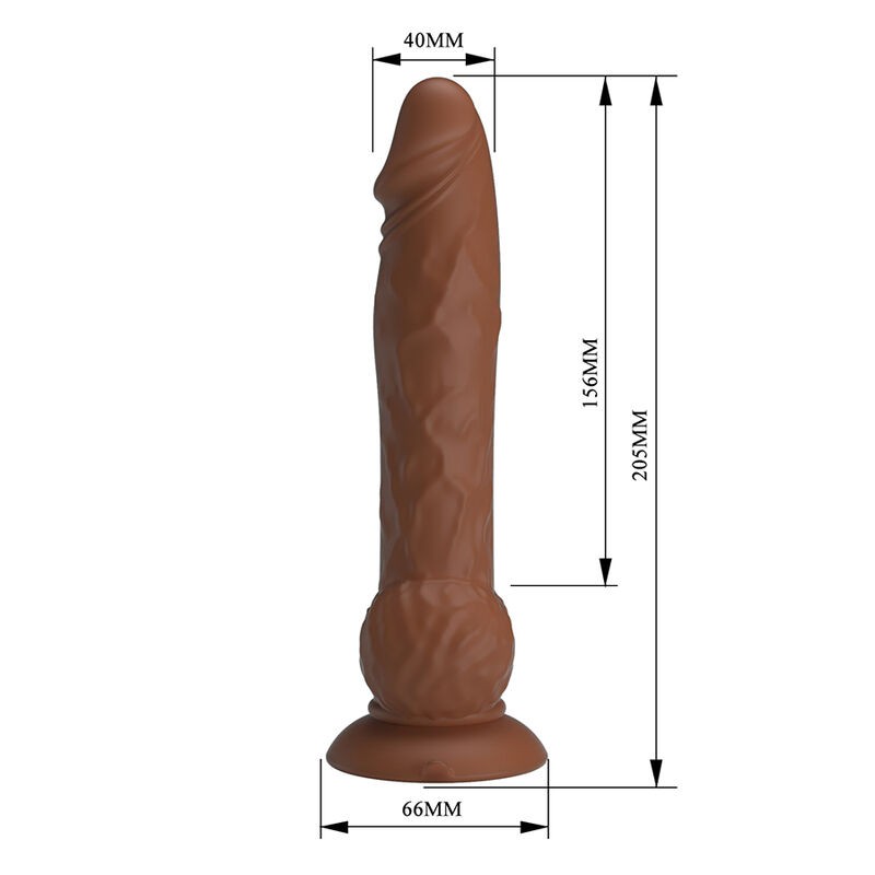 PRETTY LOVE EREN DILDO VIBRADOR CON EMPUJE 205 CM Ø 45 CM MARRoN