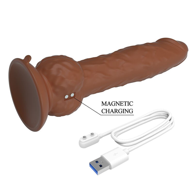 PRETTY LOVE EREN DILDO VIBRADOR CON EMPUJE 205 CM Ø 45 CM MARRoN