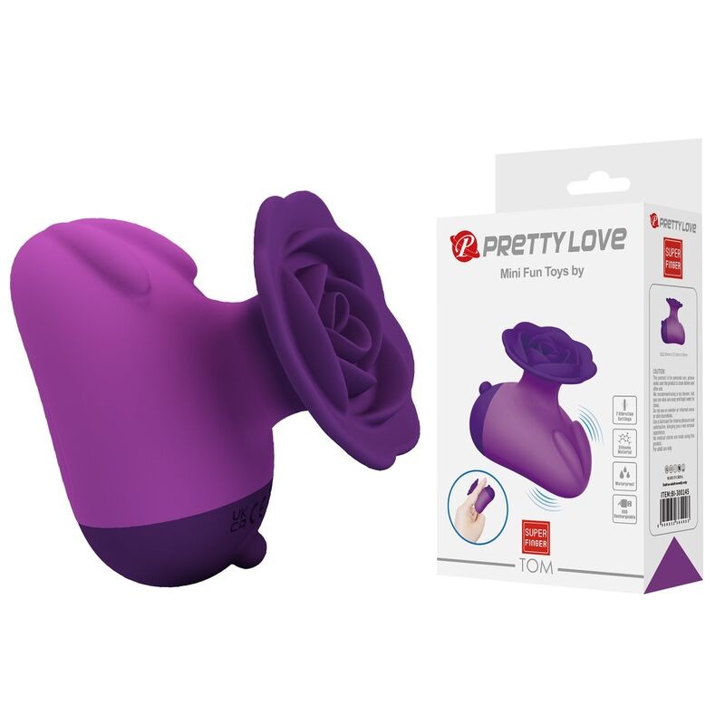 PRETTY LOVE ESTIMULADOR DE CLiTORIS 7 MODOS RECARGABLE FORMA ROSA MORADA