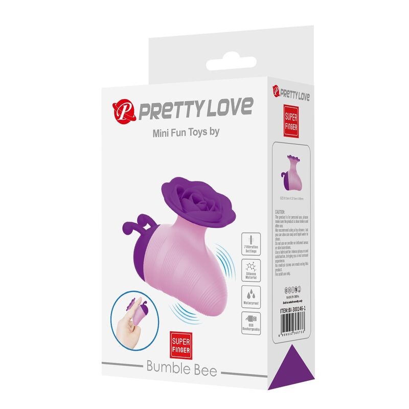 PRETTY LOVE LITTLE BEE ESTIMULADOR DE CLiTORIS 7 MODOS RECARGABLE MORADO ROSA