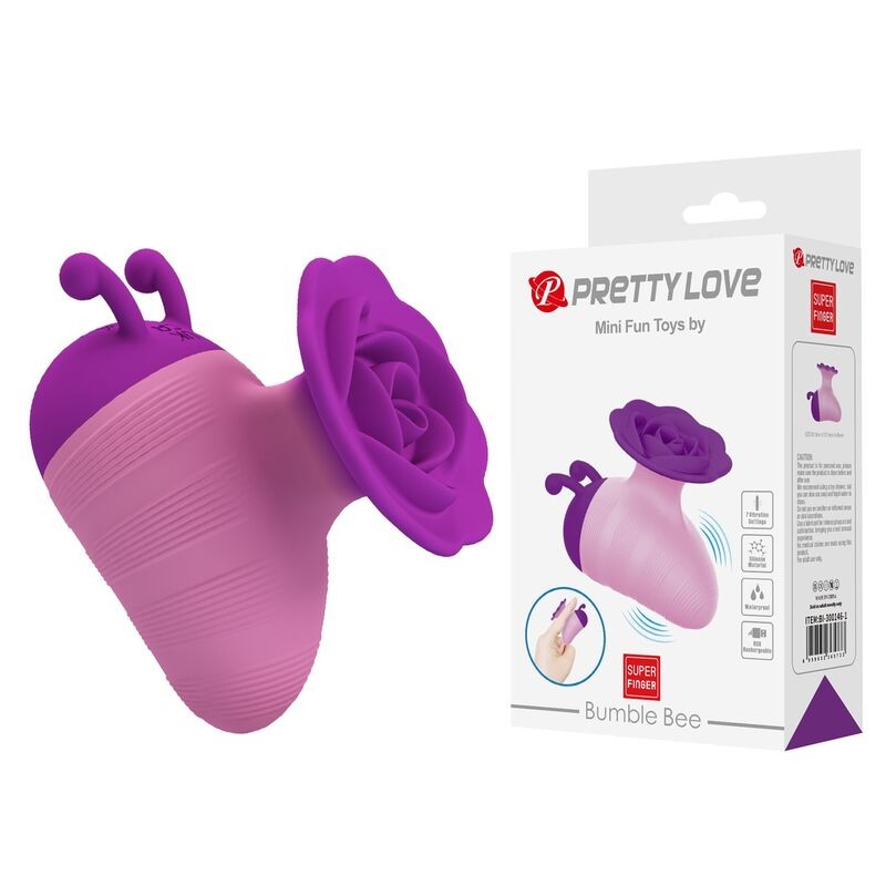 PRETTY LOVE LITTLE BEE ESTIMULADOR DE CLiTORIS 7 MODOS RECARGABLE MORADO ROSA