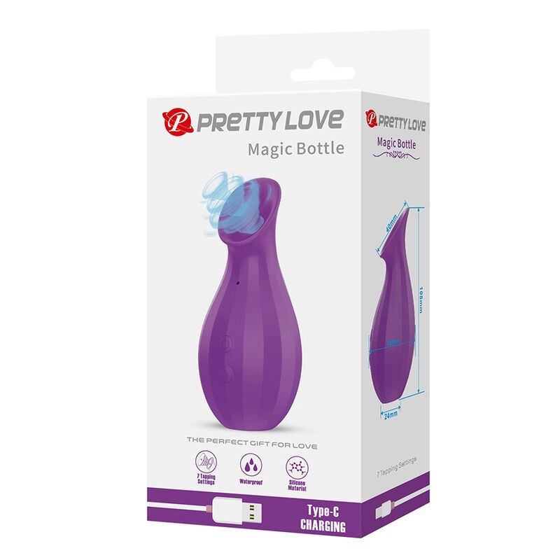 PRETTY LOVE MAGIC BOTTLE SUCCIONADOR DE CLiTORIS RECARGABLE MORADO