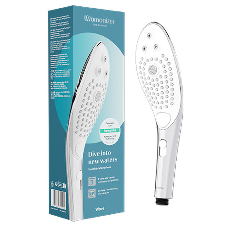 WOMANIZER WAVE CABEZAL DE DUCHA ESTIMULADOR DE CLITORiS PLATEADO