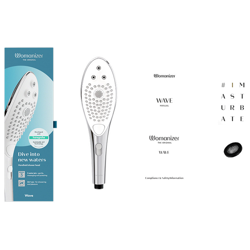 WOMANIZER WAVE CABEZAL DE DUCHA ESTIMULADOR DE CLITORiS PLATEADO