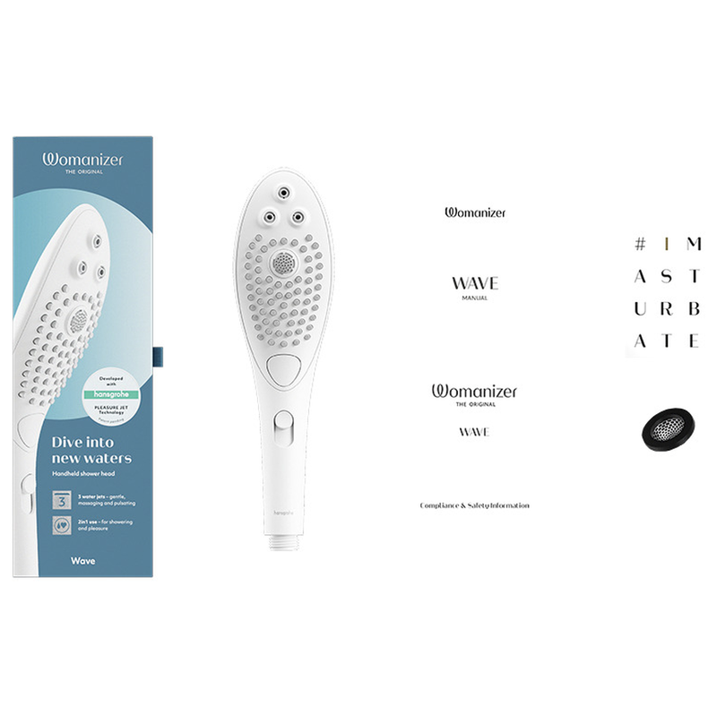 WOMANIZER WAVE CABEZAL DE DUCHA ESTIMULADOR DE CLITORiS BLANCO